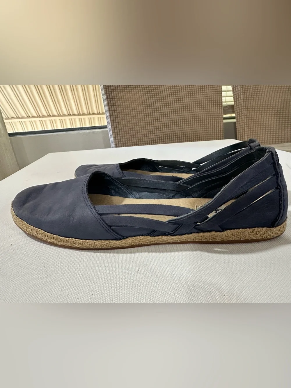UGG Tippie Navy Blue Nubuck Espadrille Flats Women's Size 10